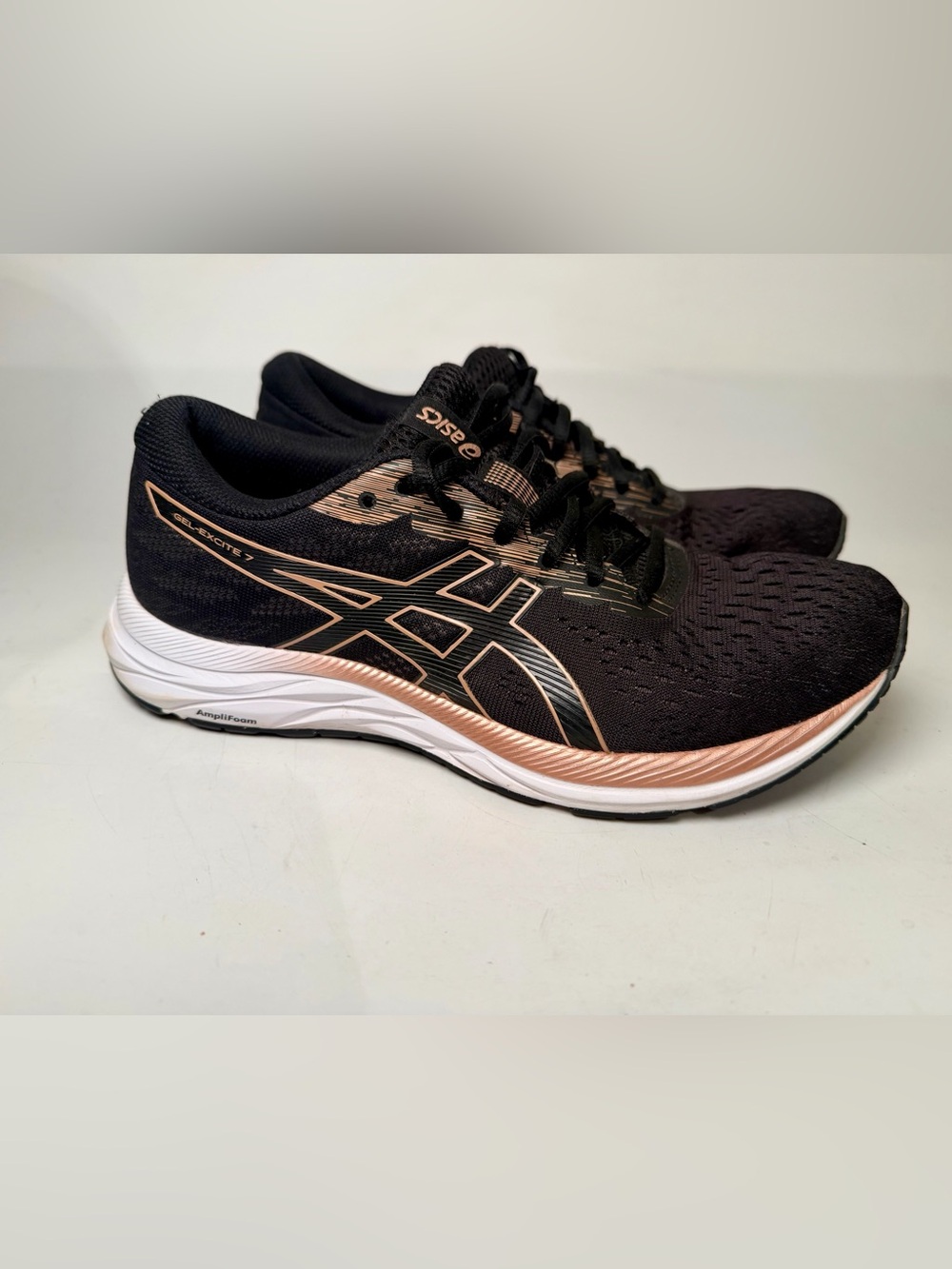 ASICS Gel-Excite 7 Running Shoe Mesh Athletic Sneaker Sz 9 Black Rose Petal